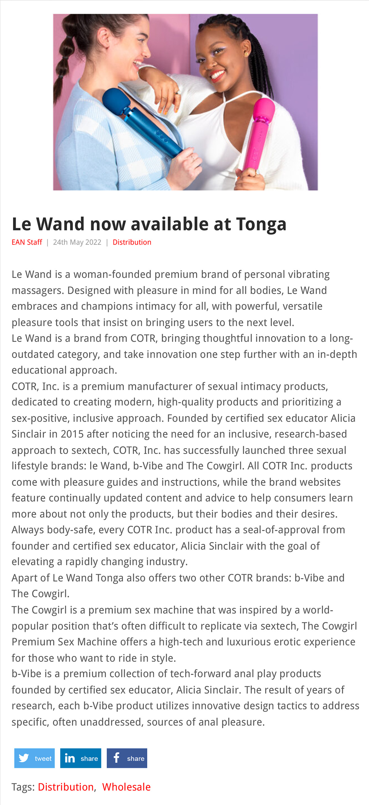 2022-05 EAN-Online - Le Wand at Tonga